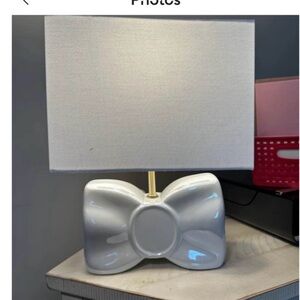 Ceramic Bow Accent Table Lamp in White